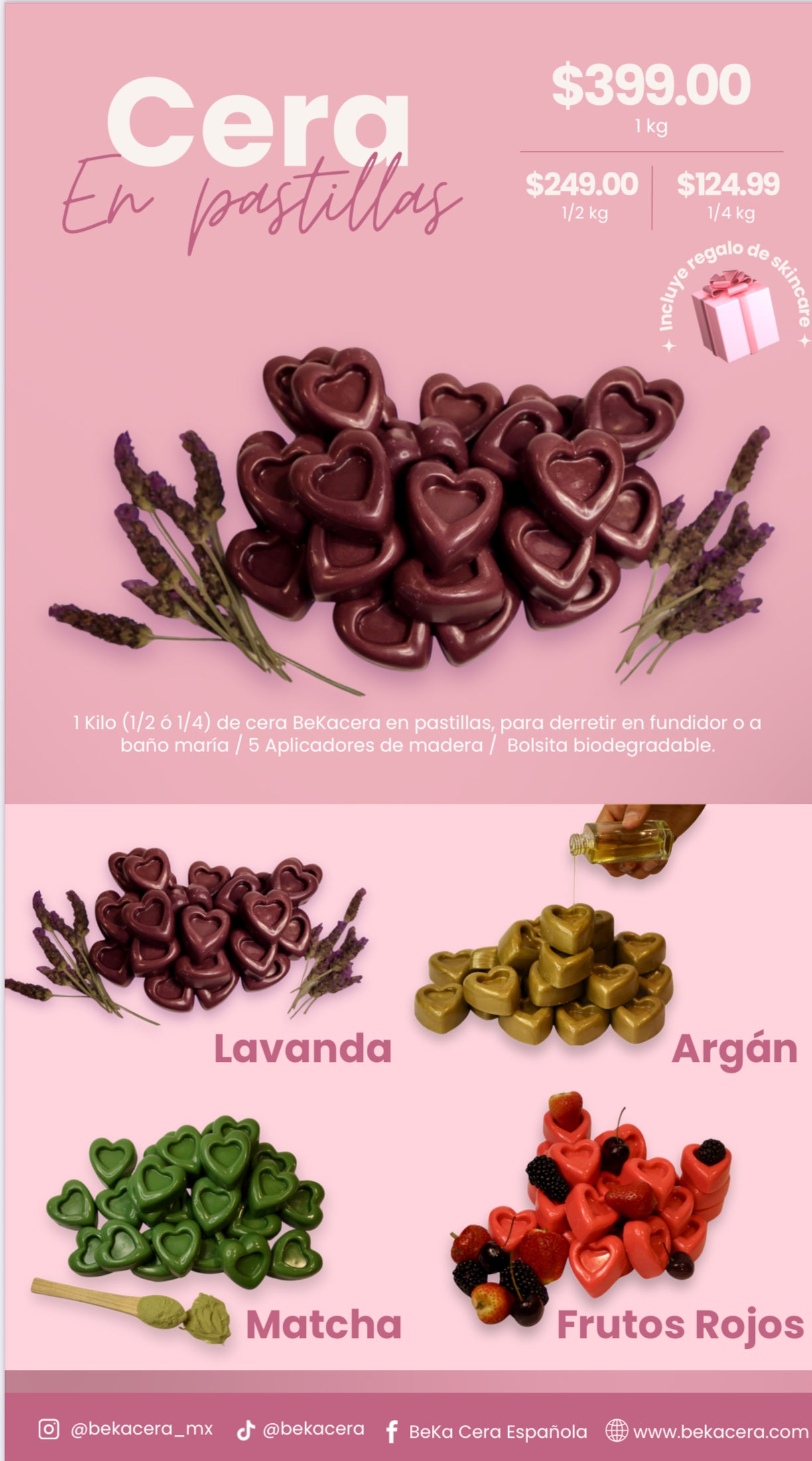 1 KILO DE CERA BEKACERA EN PASTILLAS